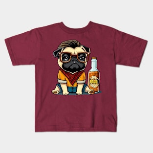 Hipster Pug Kids T-Shirt